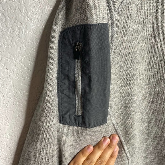 Eddie Bauer Pullover Quarter Zip Grey Sweater Side Zipper Pocket XLarge Gorpcore - Picture 8 of 8